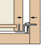 Diagram of the gap between drawer and cabinet for slide installation