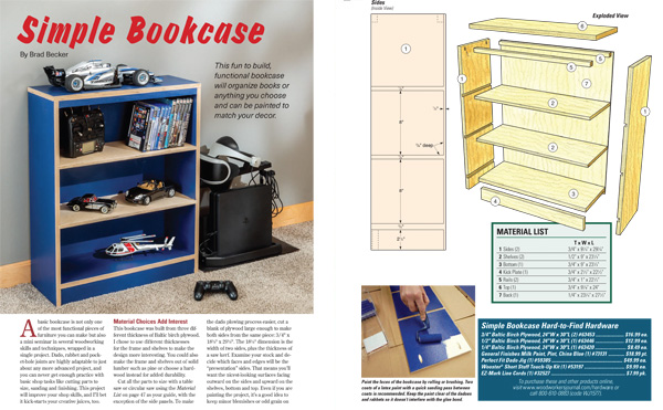 Lead photo and drawings for simple bookcase project