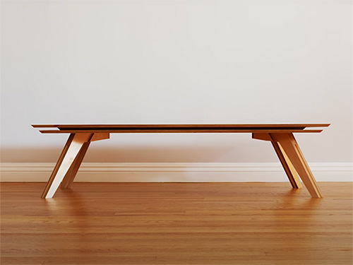 Full-size coffee table made from baltic birch plywood
