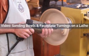 sanding bowls and faceplate turnings on a lathe video screenshot