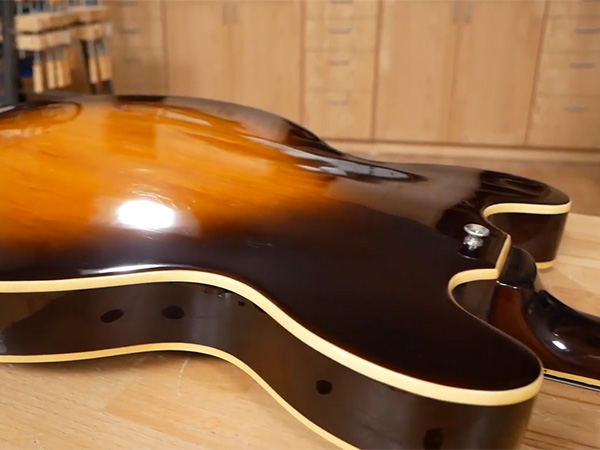 smooth finish on a guitar base