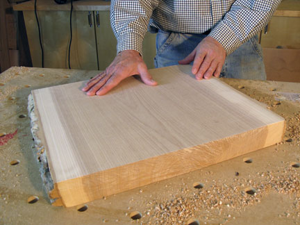 The surface of a rough lumber piece after surfacing