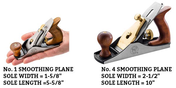 no.1 smoothing plane and no.4 smoothing plane