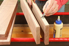 Spread glue evenly on both sides of the panel segments