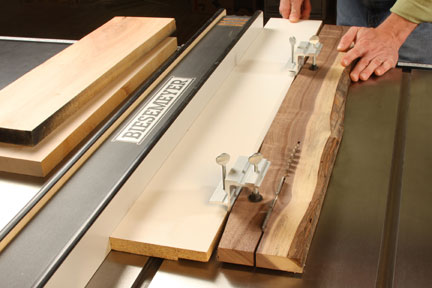 Using a straight cutting jig outfited with e-z jointer clamps