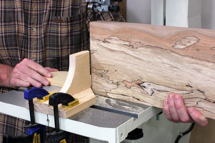 Catching book-matched panel as cut finishes