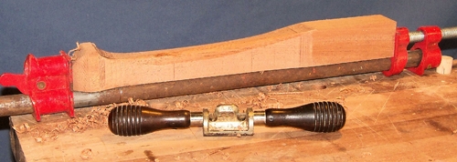 Table leg blank with sides formed by spokeshave