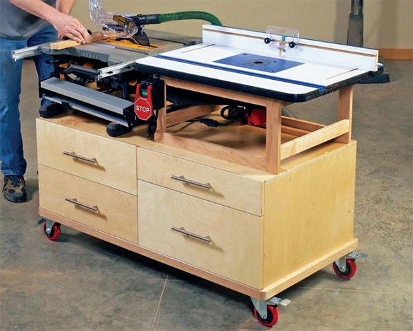 Compact benchtop tool cart