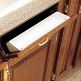 Tip out tray storage for false front drawers