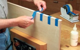 Using masking tape to clamp edging	