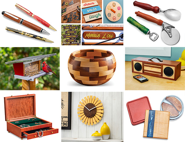 variety of handmade wood gifts