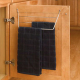 Behind cabinet door dish towel rack