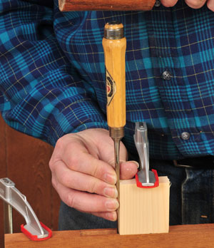 Ensure mortise sides are parallel with a chisel