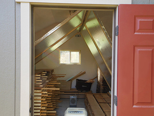 Dehumidification kiln in use