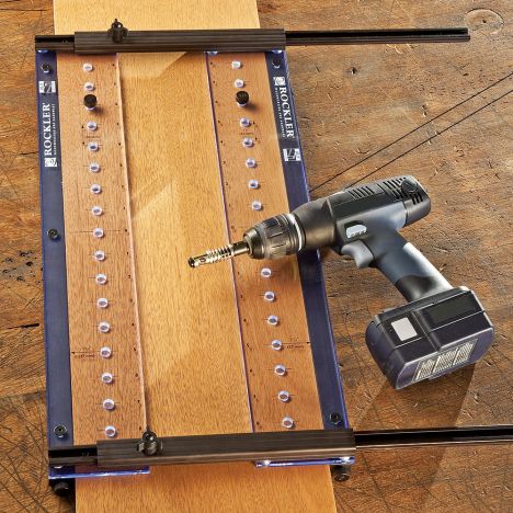 Rockler shelf pin drilling jig
