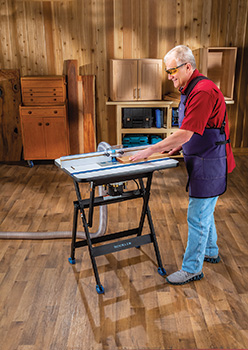 Using a router table attached to a rock-steady folding stand
