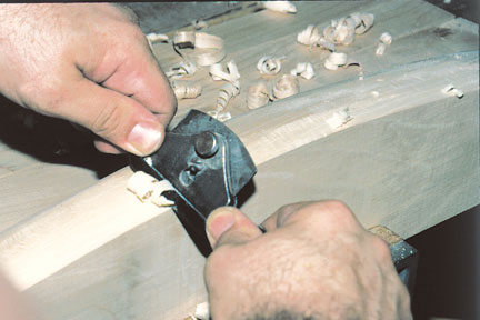 Using a spokeshave is to trim edging around a curve
