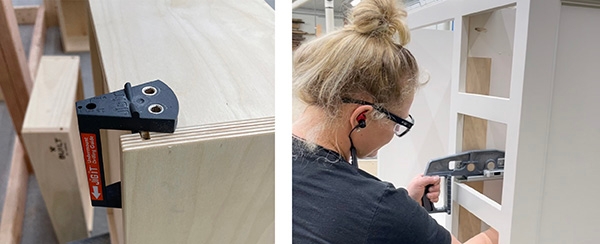 using a jig to install Blum drawer slides