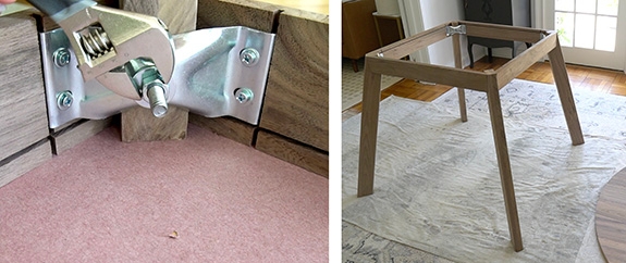 table leg corner brackets attaching aprons to legs