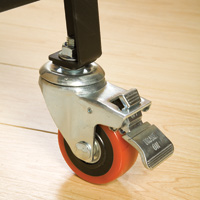 pack rack features locking caster wheels
