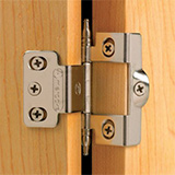 Example of a wrap around hinge on a door and cabinetry