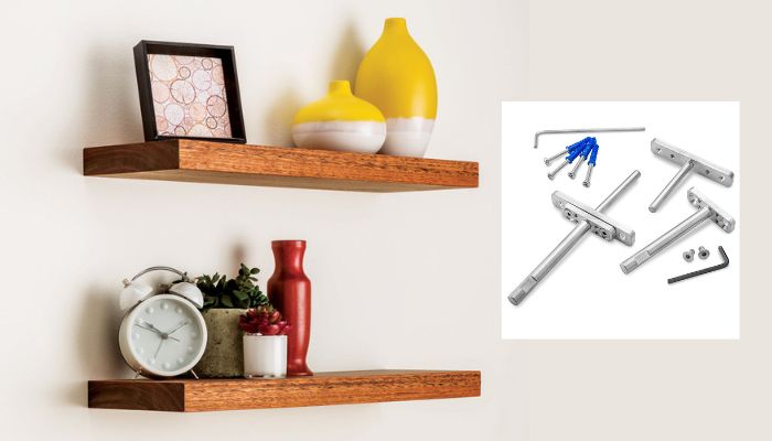 floating shelves with hardware used