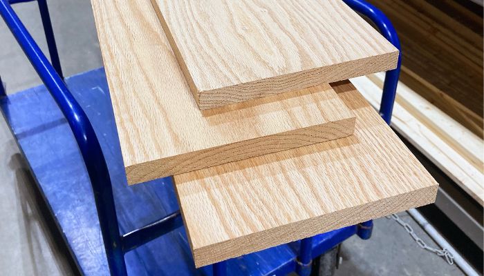 red oak wood boards