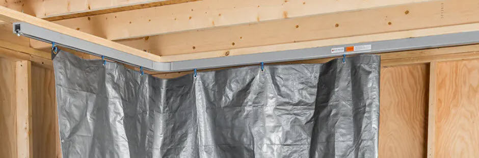 ceiling track installed in garage