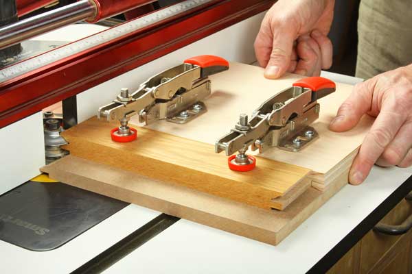 Making a coping cut on toggle clamp jig
