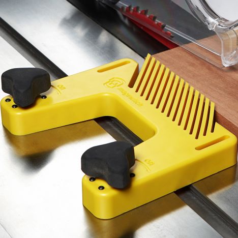 Magswitch pro table featherboard attached to cast table saw bed