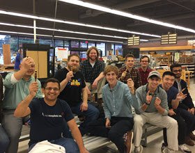 team building pen turning class at Rockler