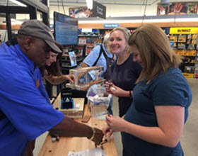 women picking out their project hardware for a Rockler class